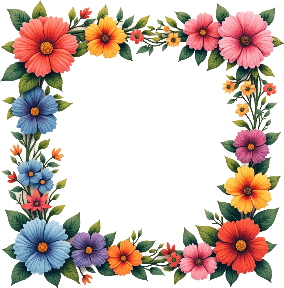 Colorful Floral Frame